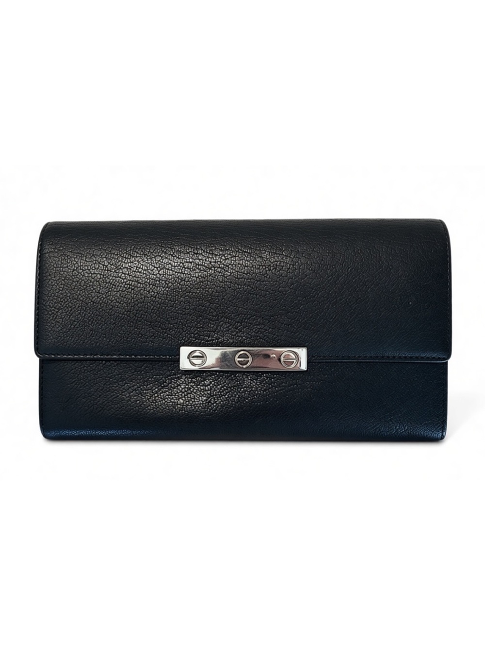 CARTIER LOVE COLLECTION LONG WALLET BLACK LEATHER AUTHENTIC
